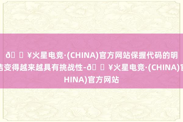 🔥火星电竞·(CHINA)官方网站保握代码的明显与整洁变得越来越具有挑战性-🔥火星电竞·(CHINA)官方网站
